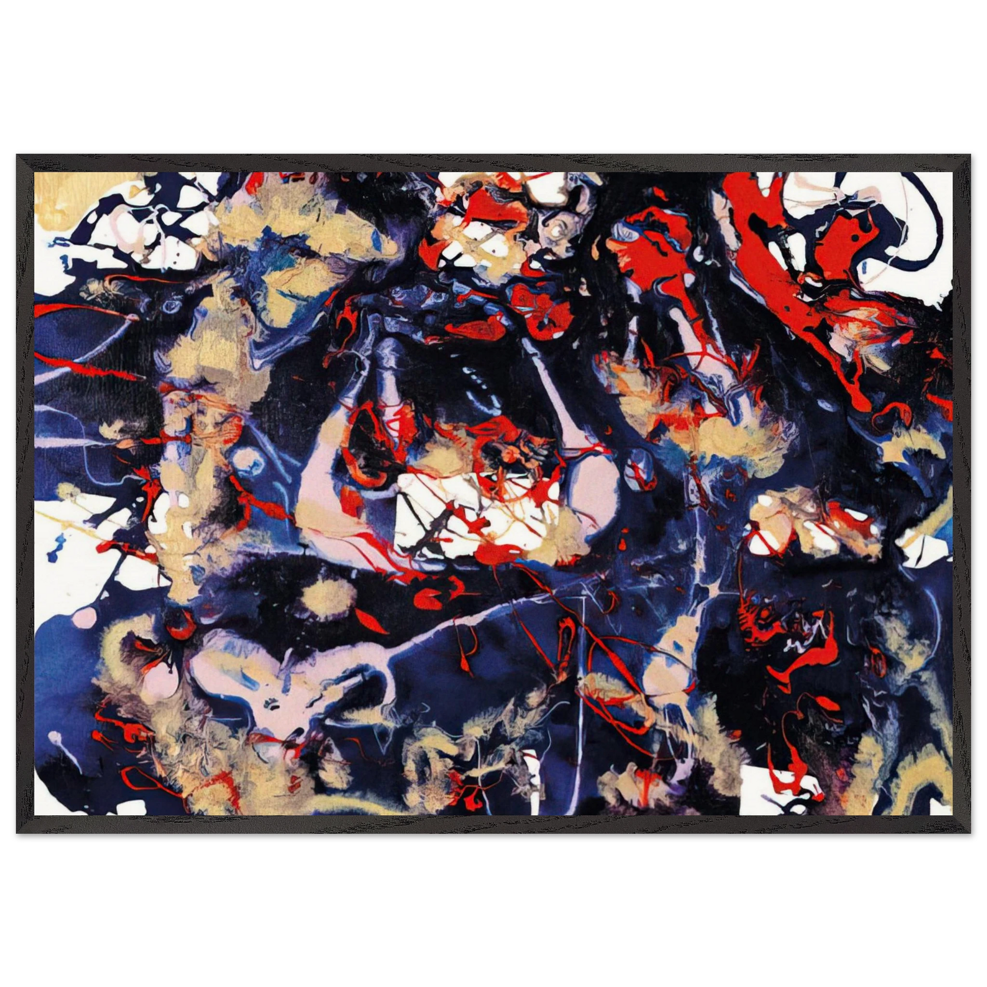 Untitled  SFP94-77  SFF 1753  - Sam Francis Framed Art Print – Black Wooden Frame - Default Title - -Framed Art Print