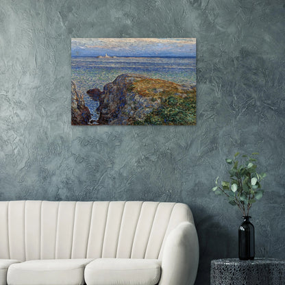 White island light isles of shoals at sundown - Childe Hassam Brushed Aluminum Print - 70x100 cm / 28x40 inches | Childe Hassam Aluminum Print | Childe Hassam Prints