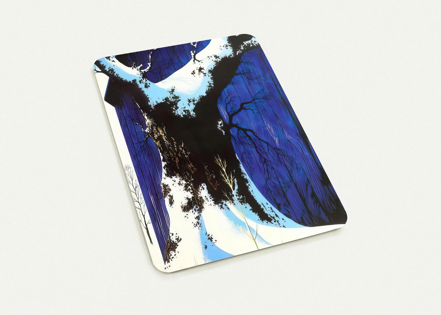 Blue Barn and Snow By Eyvind Earle Pack of 10 Post Cards | Eyvind Earle Post Cards | A6 (10.5 x 14.8 cm) - 4.1 x 5.8 inches