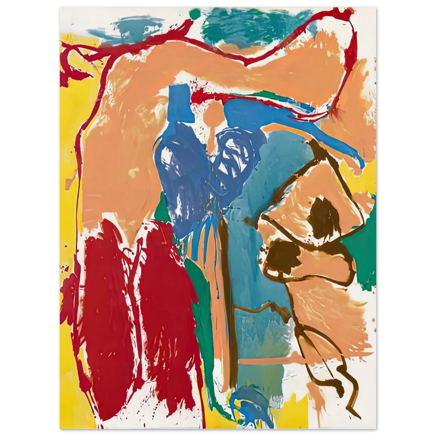 Helen Frankenthaler - Mediterranean Thoughts, 1960- Wall Art - 30x40 cm / 12x16 inches - Premium Wooden Framed Poster With Fine Art Paper - White frame