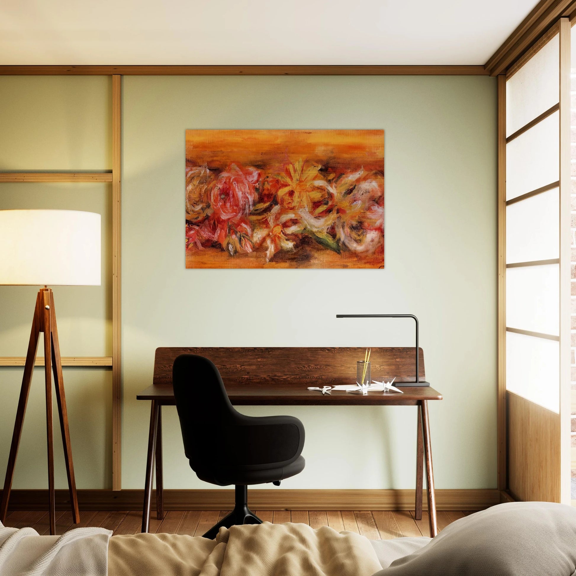 Garland of Flowers - Pierre-Auguste Renoir Brushed Aluminum Print - 70x100 cm / 28x40 inches | Pierre-Auguste Renoir Aluminum Print | Pierre-Auguste Renoir Prints