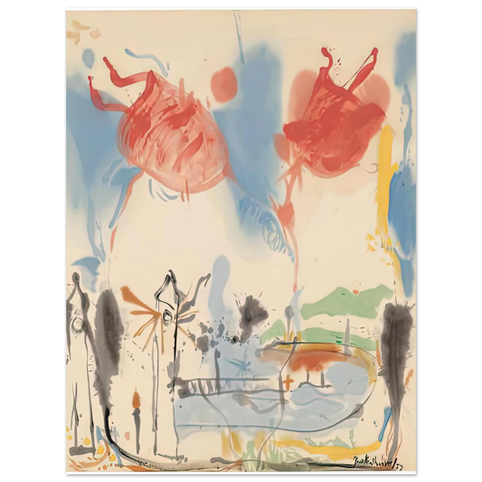Helen Frankenthaler - Round Trip, 1957- Wall Art - 21x29.7 cm / 8x12" - Fine Art Poster - -