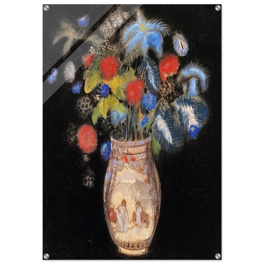 LARGE BOQUET ON A BLACK BACKGROUND - Odilon Redon Acrylic Print - 70x100 cm / 28x40″ inches