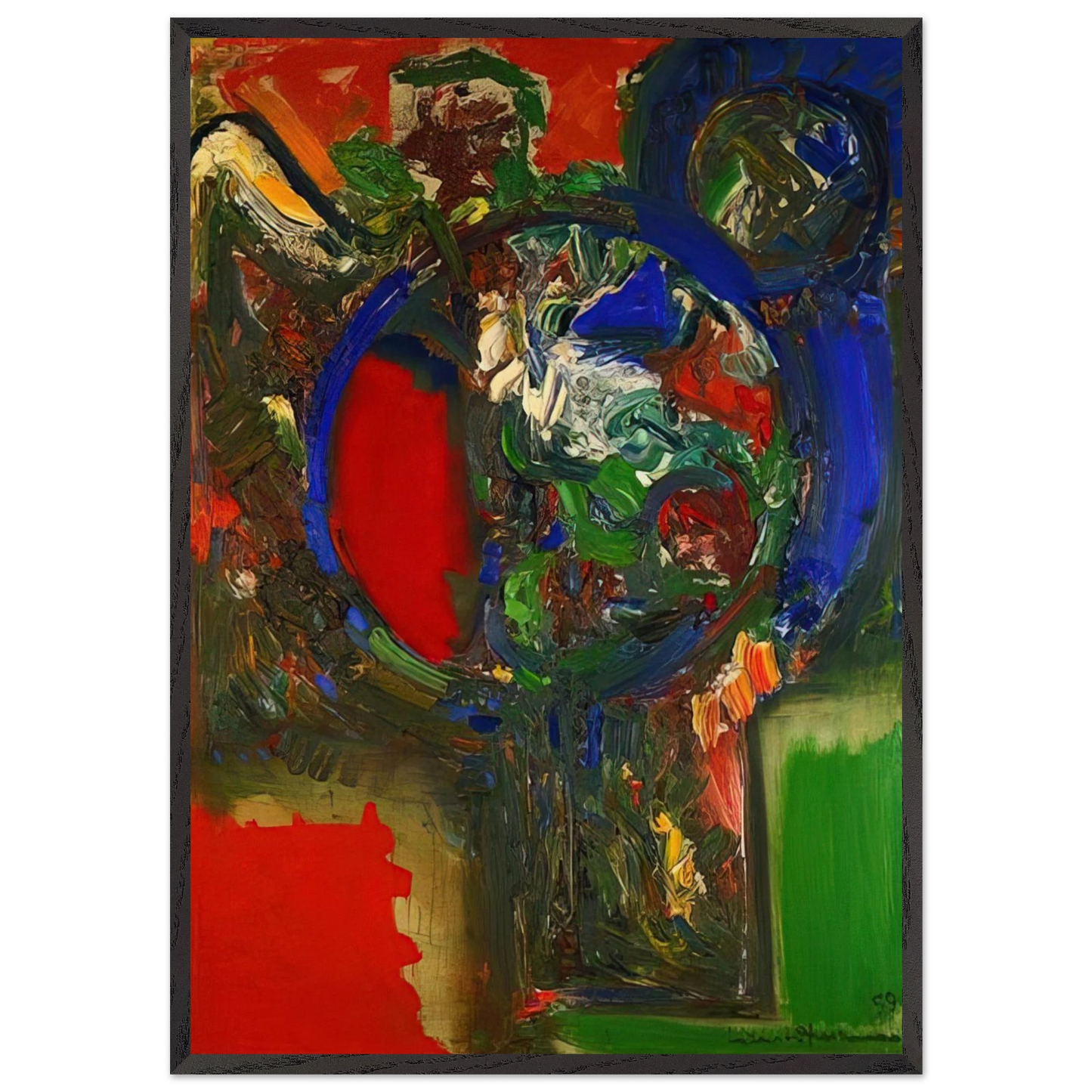 The Bouquet - Hans Hofmann Framed Art Print – Black Wooden Frame - Default Title - -Framed Art Print