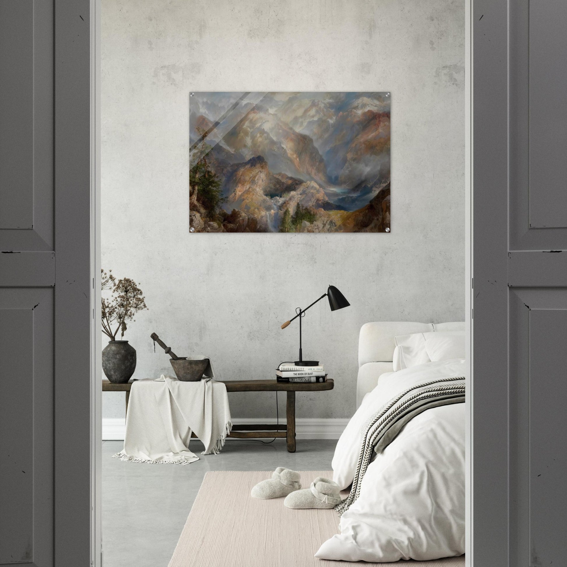 Morning in the Sierras, Nevada - Thomas Moran Acrylic Print - 70x100 cm / 28x40″ inches