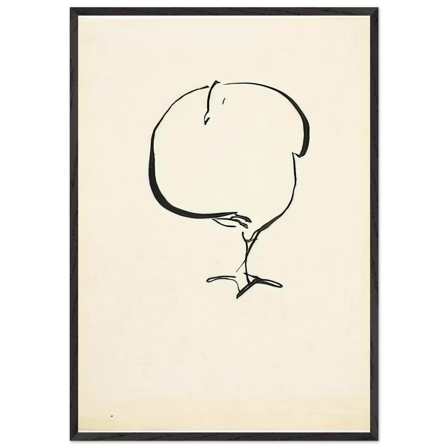 STANDING BIRD FRONT VIEW 1917 - Josef Albers Framed Art Print – Black Wooden Frame - Default Title - -Framed Art Print