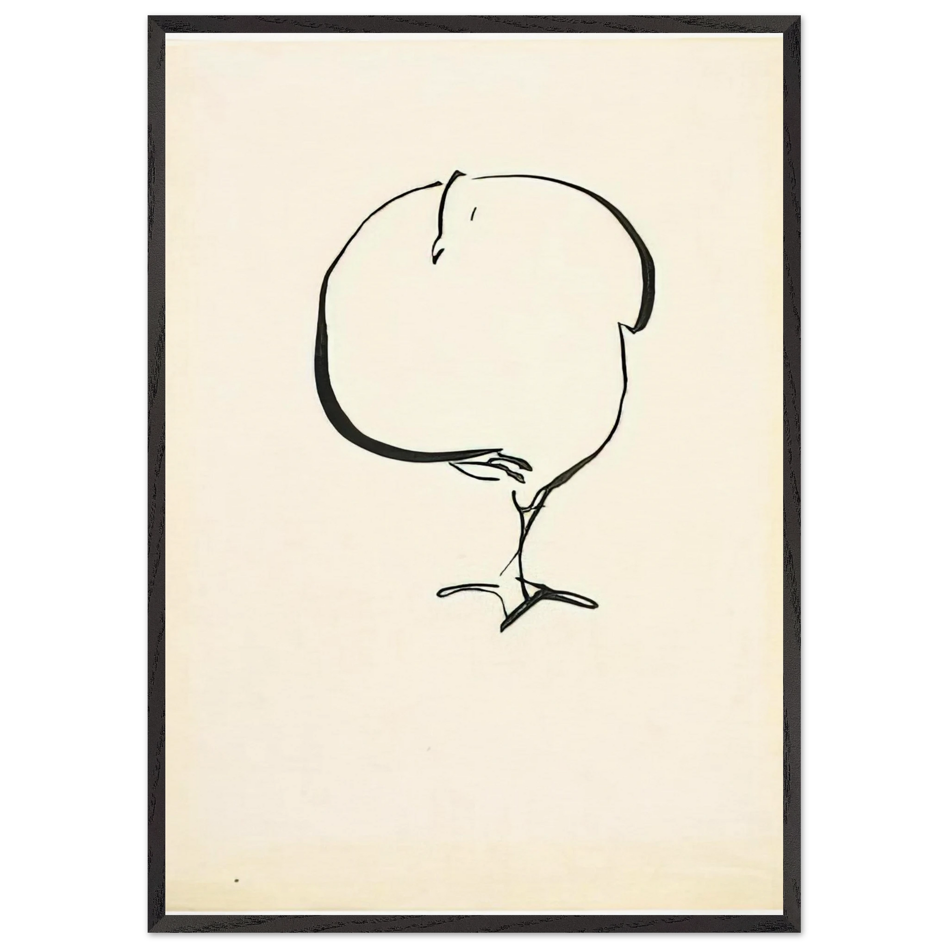 STANDING BIRD FRONT VIEW 1917 - Josef Albers Framed Art Print – Black Wooden Frame - Default Title - -Framed Art Print