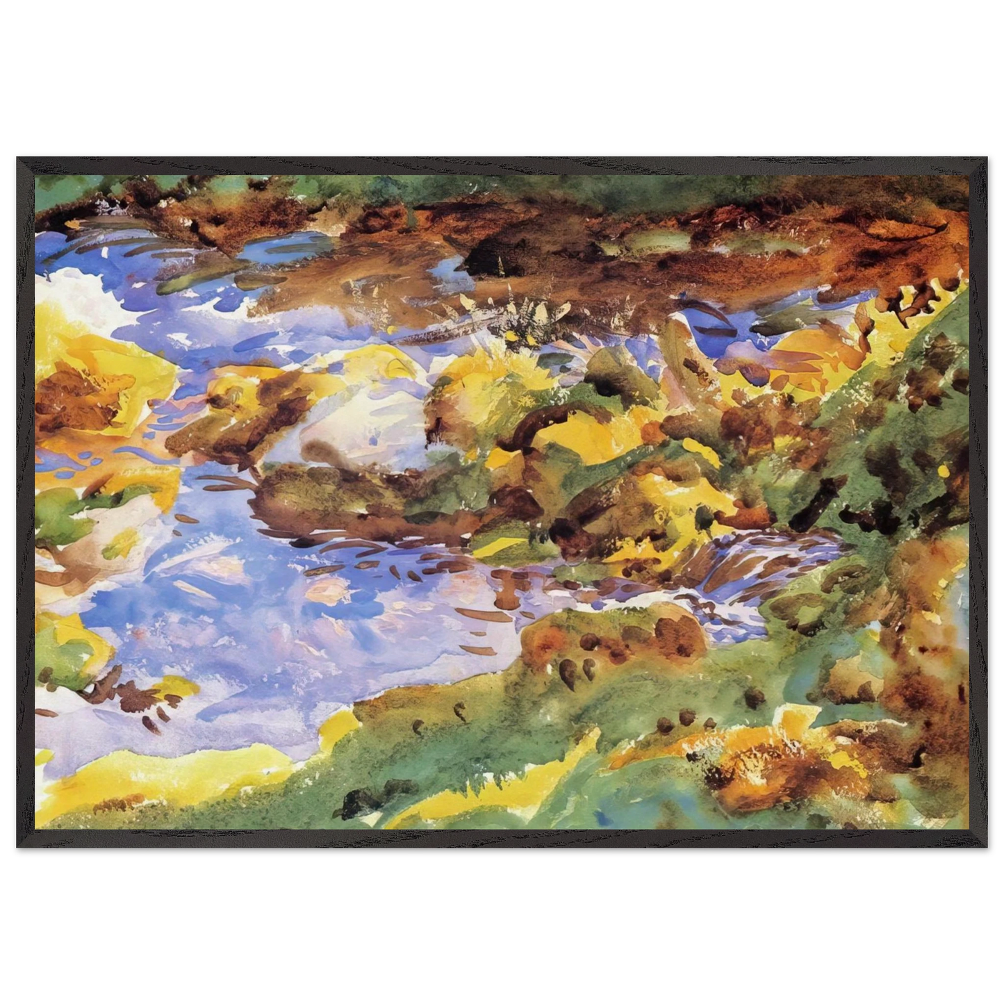 The Alps Val DAosta Purtud - John Singer Sargent Framed Art Print – Black Wooden Frame - Default Title - -Framed Art Print