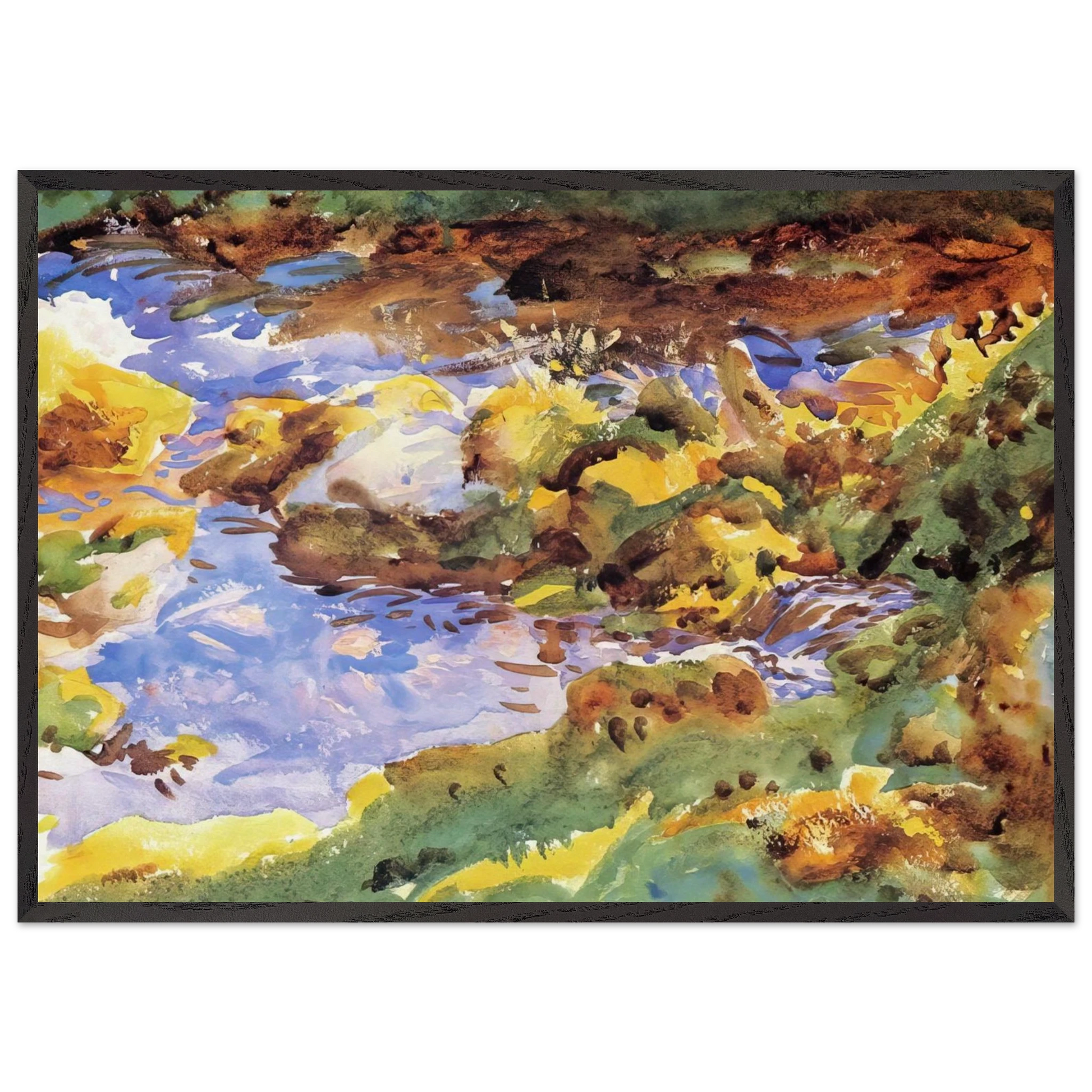 The Alps Val DAosta Purtud - John Singer Sargent Framed Art Print – Black Wooden Frame - Default Title - -Framed Art Print