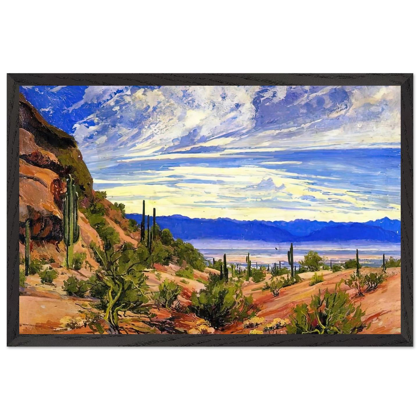 Maynard Dixon - WASHOE WICKIUP 1919 Wall art - 70x100 cm / 28x40 Inches - Premium Wooden Framed Poster With Fine Art Paper - White frame