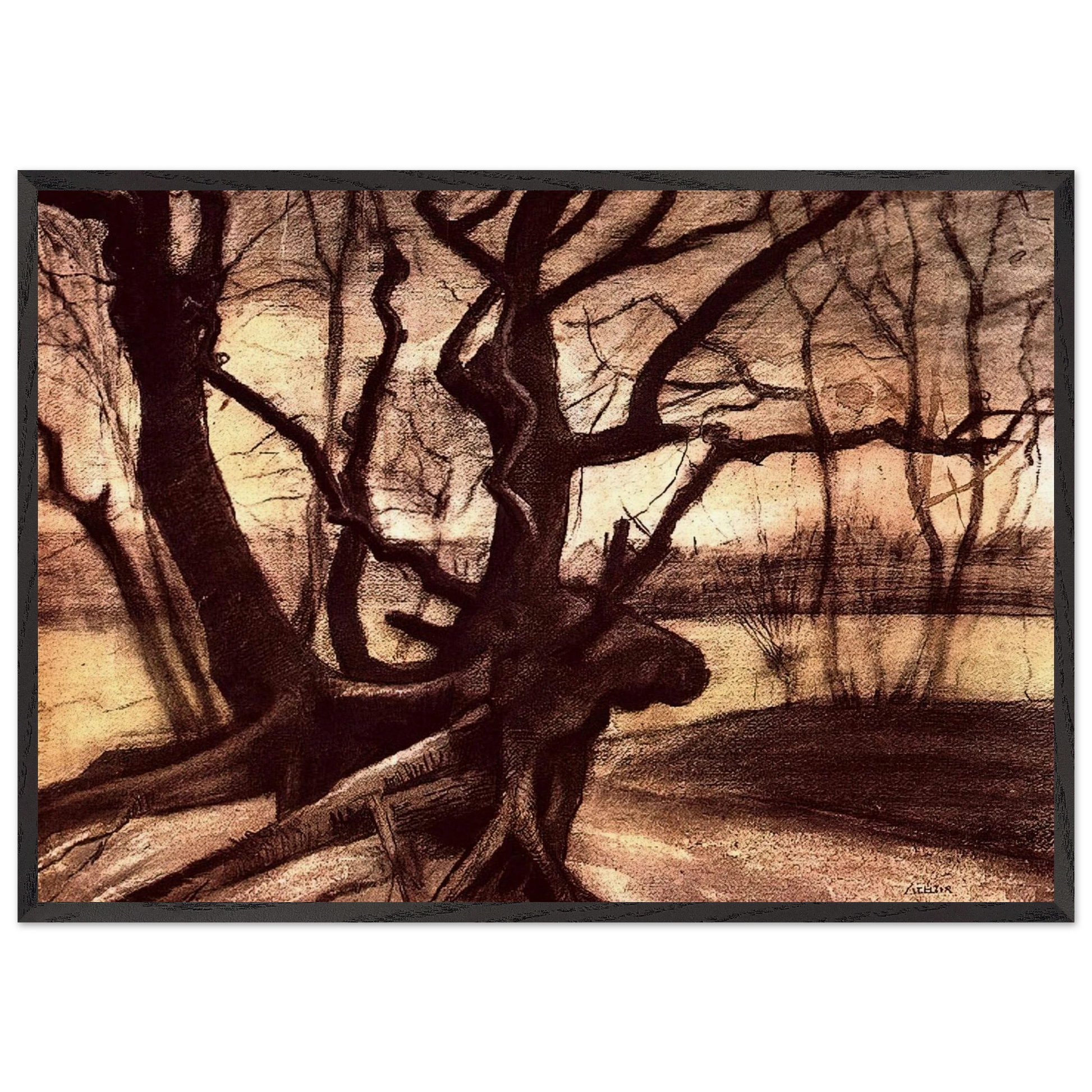 Study of a Tree - Vincent van Gogh Framed Art Print – Black Wooden Frame - Default Title - -Framed Art Print