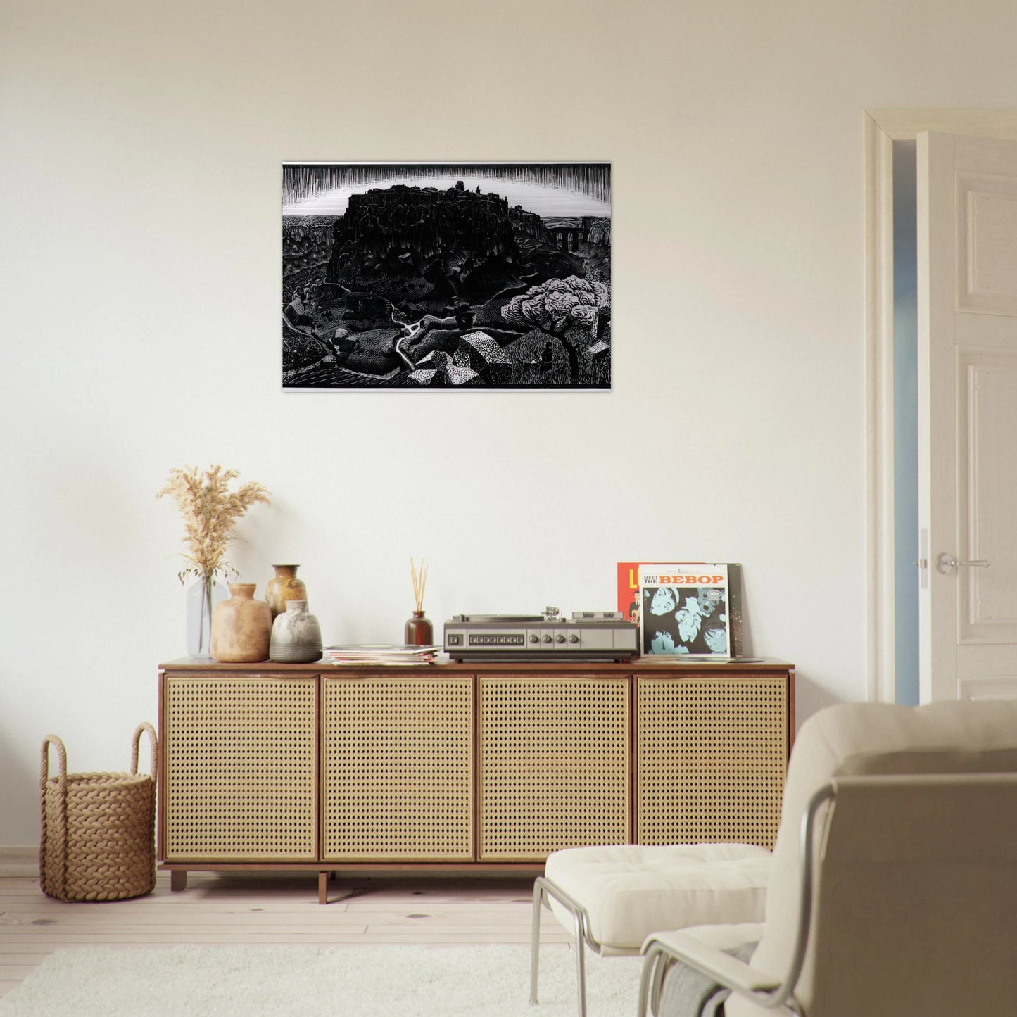 VITORCHIANO NEL CIMINO - MC Escher Brushed Aluminum Print - 70x100 cm / 28x40 inches | MC Escher Aluminum Print | MC Escher Prints