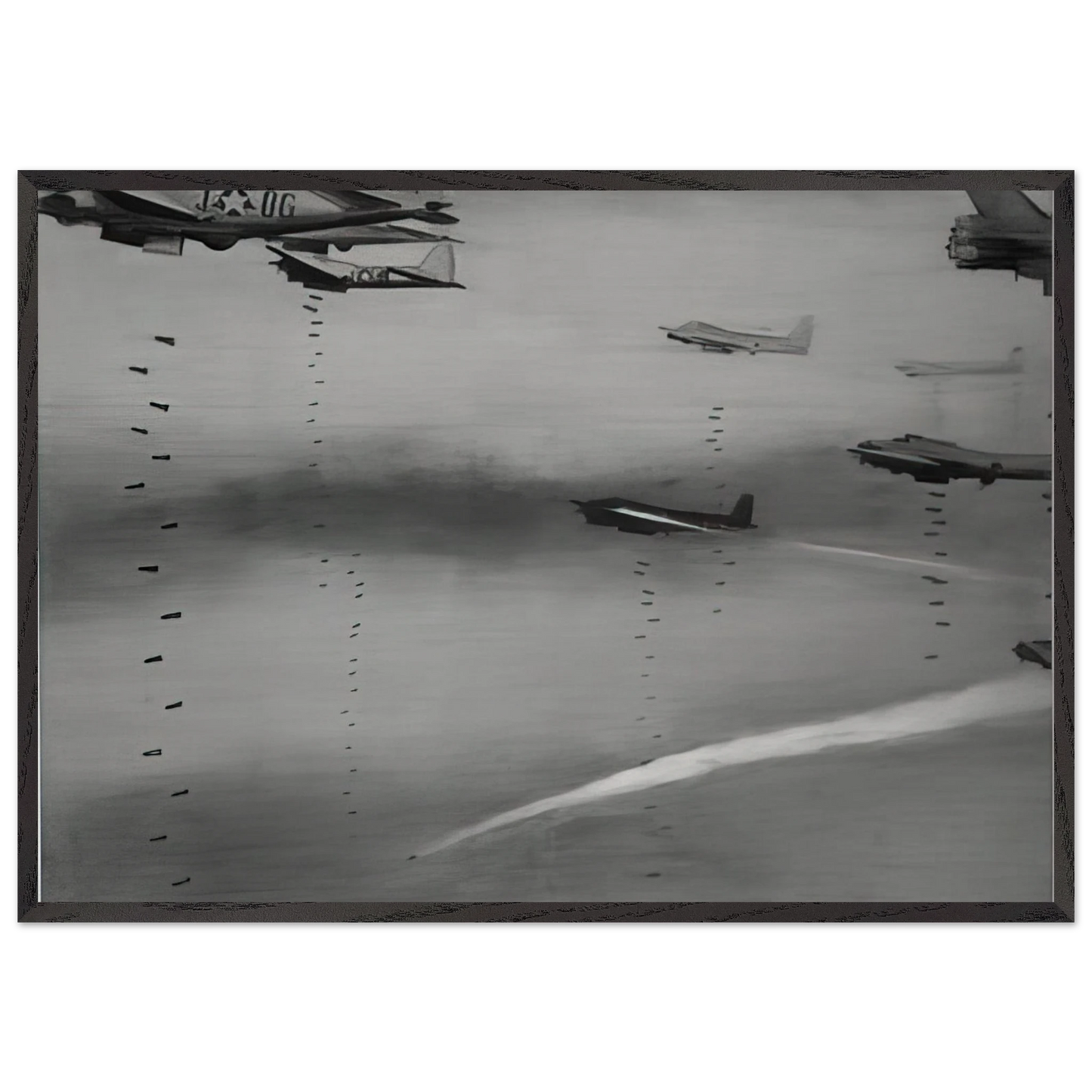 BOMBERS 1963 - Gerhard Richter Framed Art Print – Black Wooden Frame - Default Title - -Framed Art Print