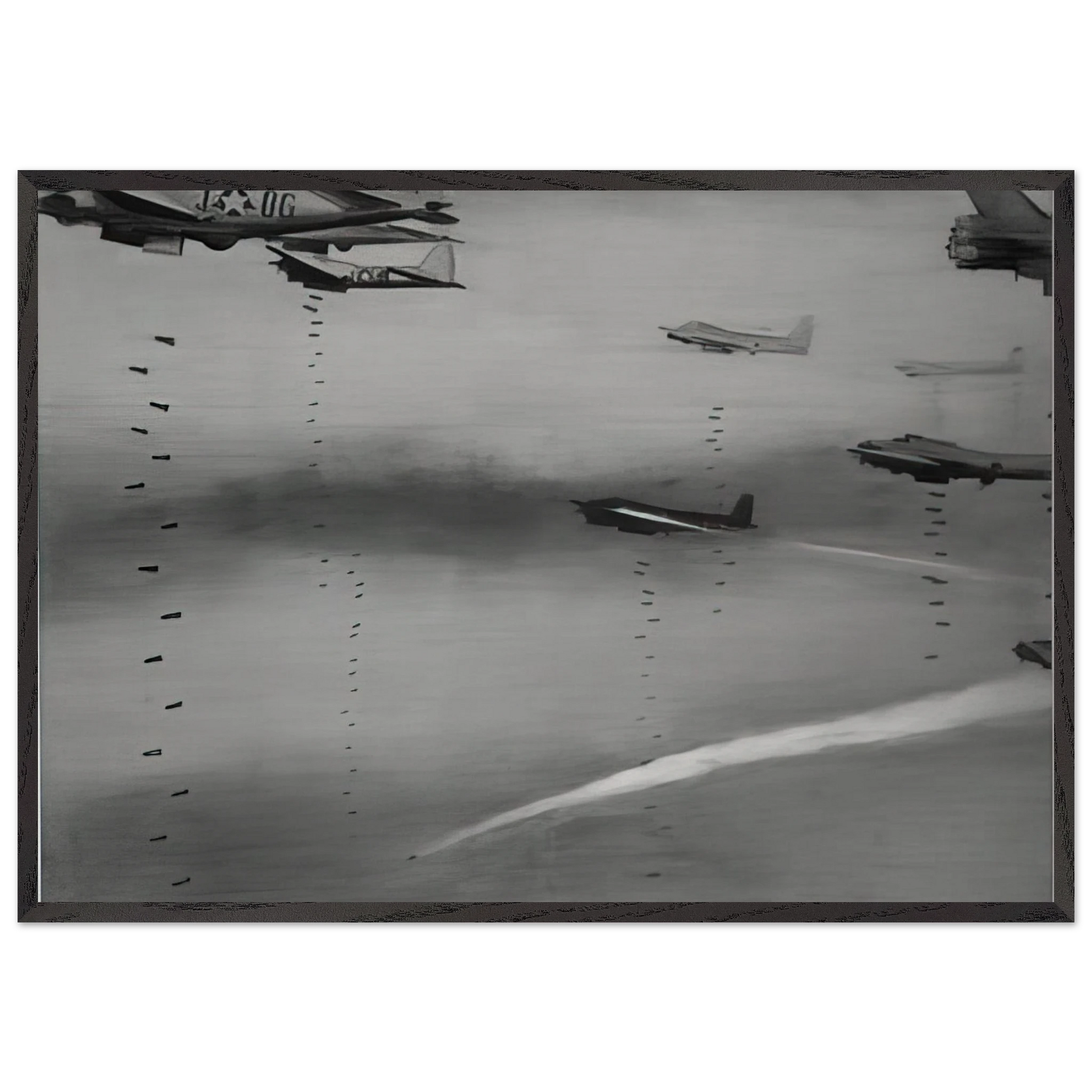 BOMBERS 1963 - Gerhard Richter Framed Art Print – Black Wooden Frame - Default Title - -Framed Art Print