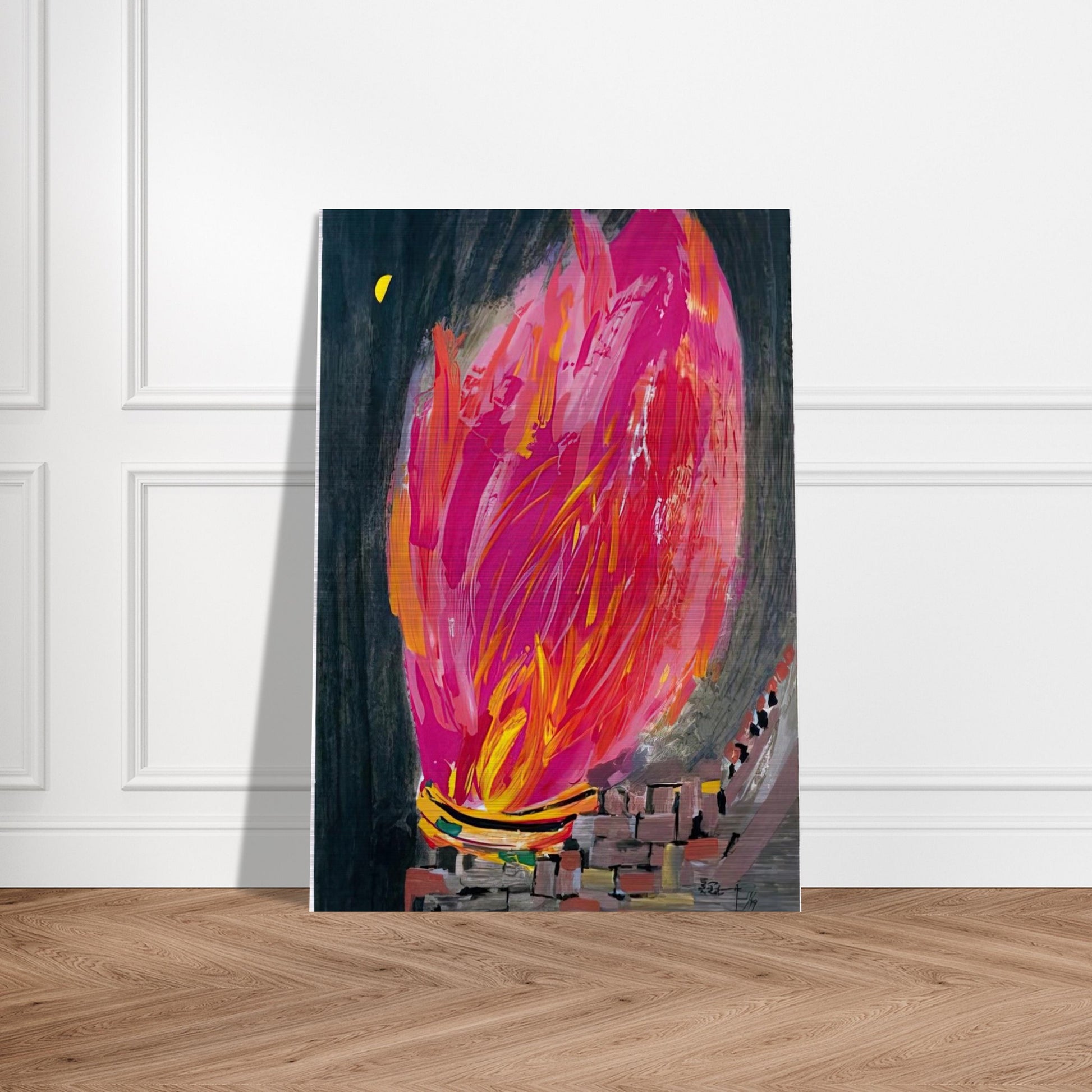 Torch - 2008 - Wu Guanzhong Brushed Aluminum Print - 70x100 cm / 28x40 inches | Wu Guanzhong Aluminum Print | Wu Guanzhong Prints