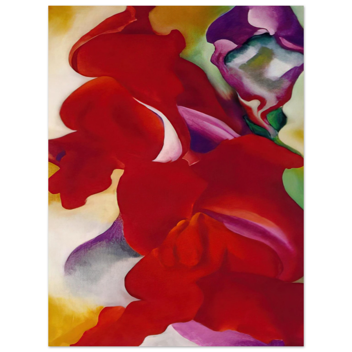 Georgia O'Keeffe - Red Snapdragons Fine Art Poster - 13x18 cm / 5x7 inches