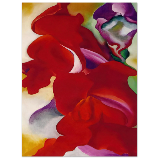 Georgia O'Keeffe - Red Snapdragons Fine Art Poster - 13x18 cm / 5x7 inches