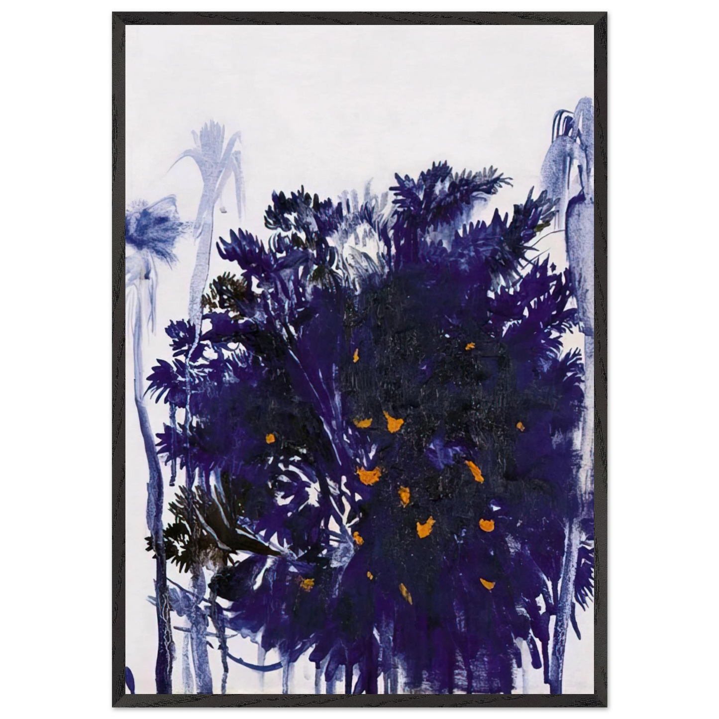 Moreton Bay Fig and Palm Trees - figurative - Brett Whiteley Framed Art Print – Black Wooden Frame - Default Title - -Framed Art Print