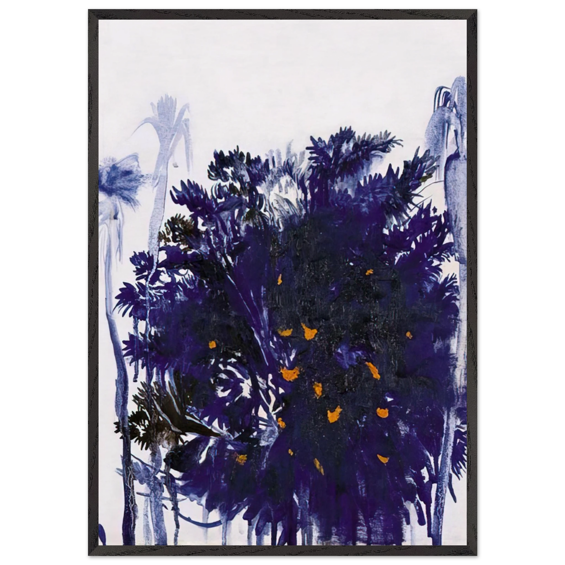 Moreton Bay Fig and Palm Trees - figurative - Brett Whiteley Framed Art Print – Black Wooden Frame - Default Title - -Framed Art Print