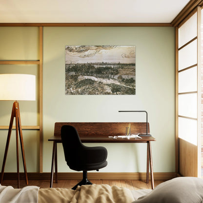 View of Arles from a Hill - Vincent van Gogh Brushed Aluminum Print - 70x100 cm / 28x40 inches | Vincent van Gogh Aluminum Print | Vincent van Gogh Prints