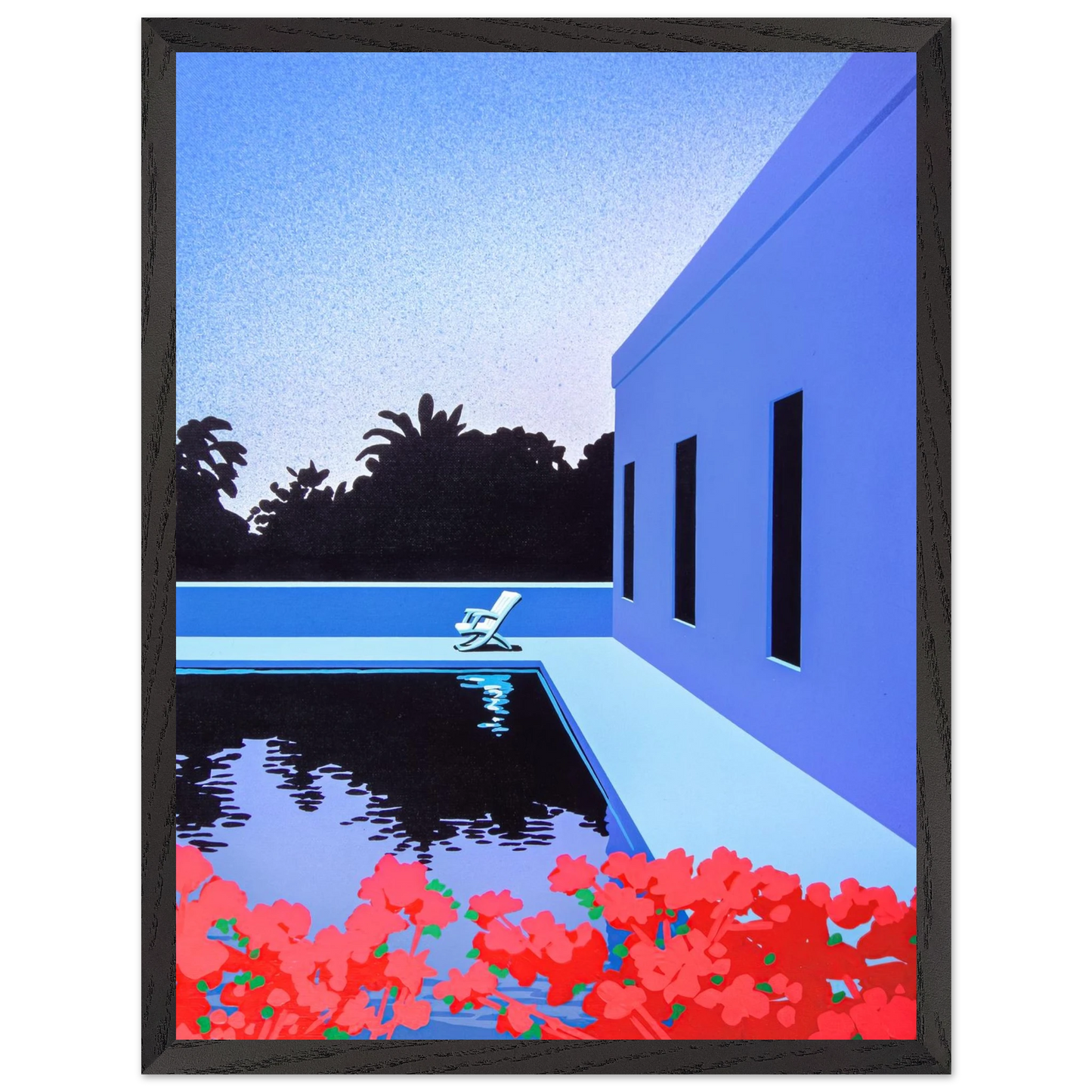 Hiroshi Nagai - Longs for Summer Wall Art - 21x29.7 cm / 8x12" - Premium Wooden Framed Poster With Fine Art Paper - White frame