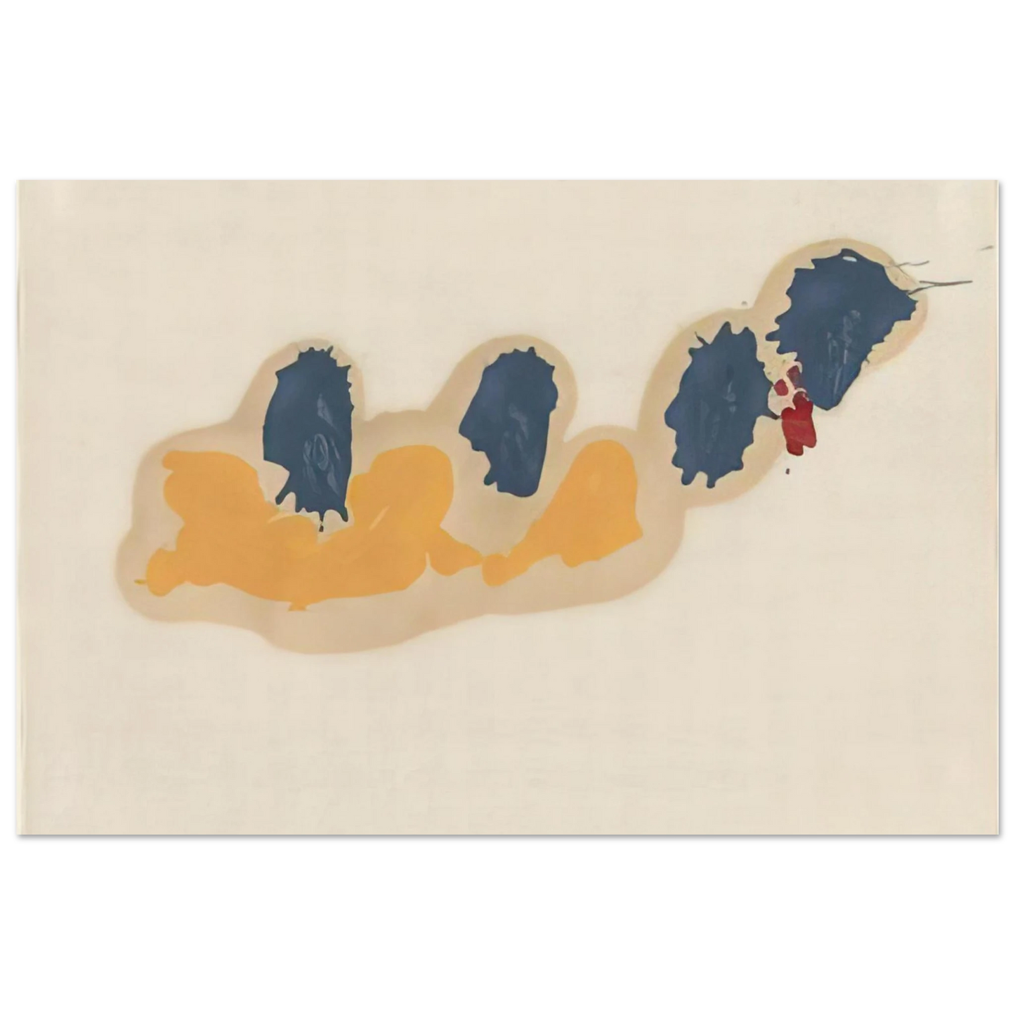 Helen Frankenthaler - April IV - 1960 Wall art - 15x20 cm / 6x8 inches - Premium Wooden Framed Poster With Fine Art Paper - White frame