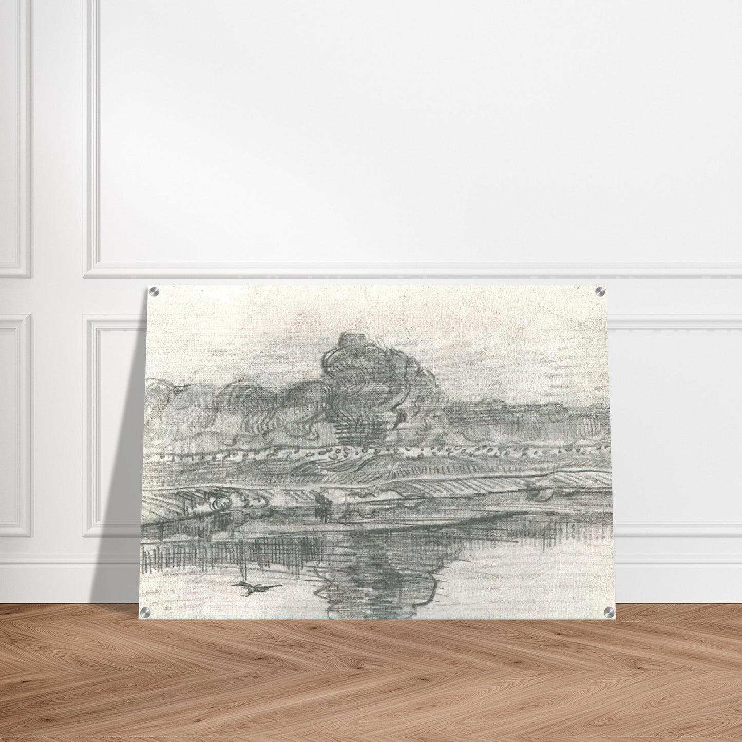 Landscape with the Oise - Vincent van Gogh Acrylic Print - 70x100 cm / 28x40″ inches