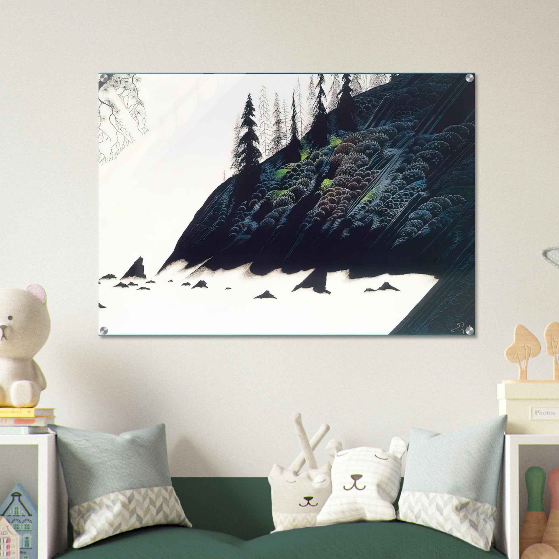 Spruce Redwoods and Pine - Eyvind Earle Acrylic Print - 70x100 cm / 28x40″ inches | Eyvind Earle Wall Art | Eyvind Earle Prints