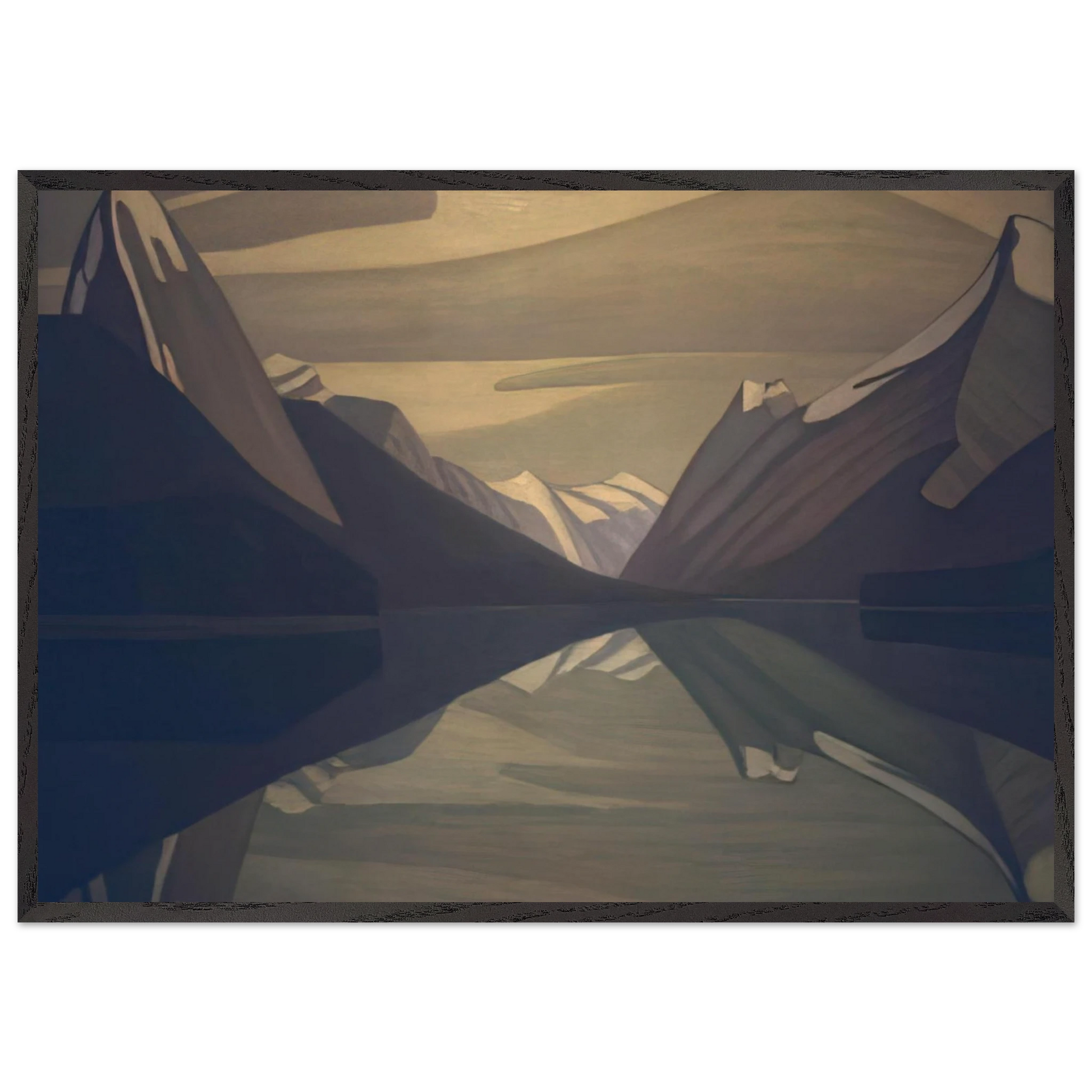 Maligne Lake Jasper Park - 1924 - Lawren Harris Framed Art Print – Black Wooden Frame - Default Title - -Framed Art Print