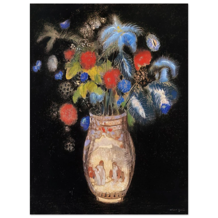 Odilon Redon - LARGE BOQUET ON A BLACK BACKGROUND  75x100 cm / 30x40inches Fine Art Poster