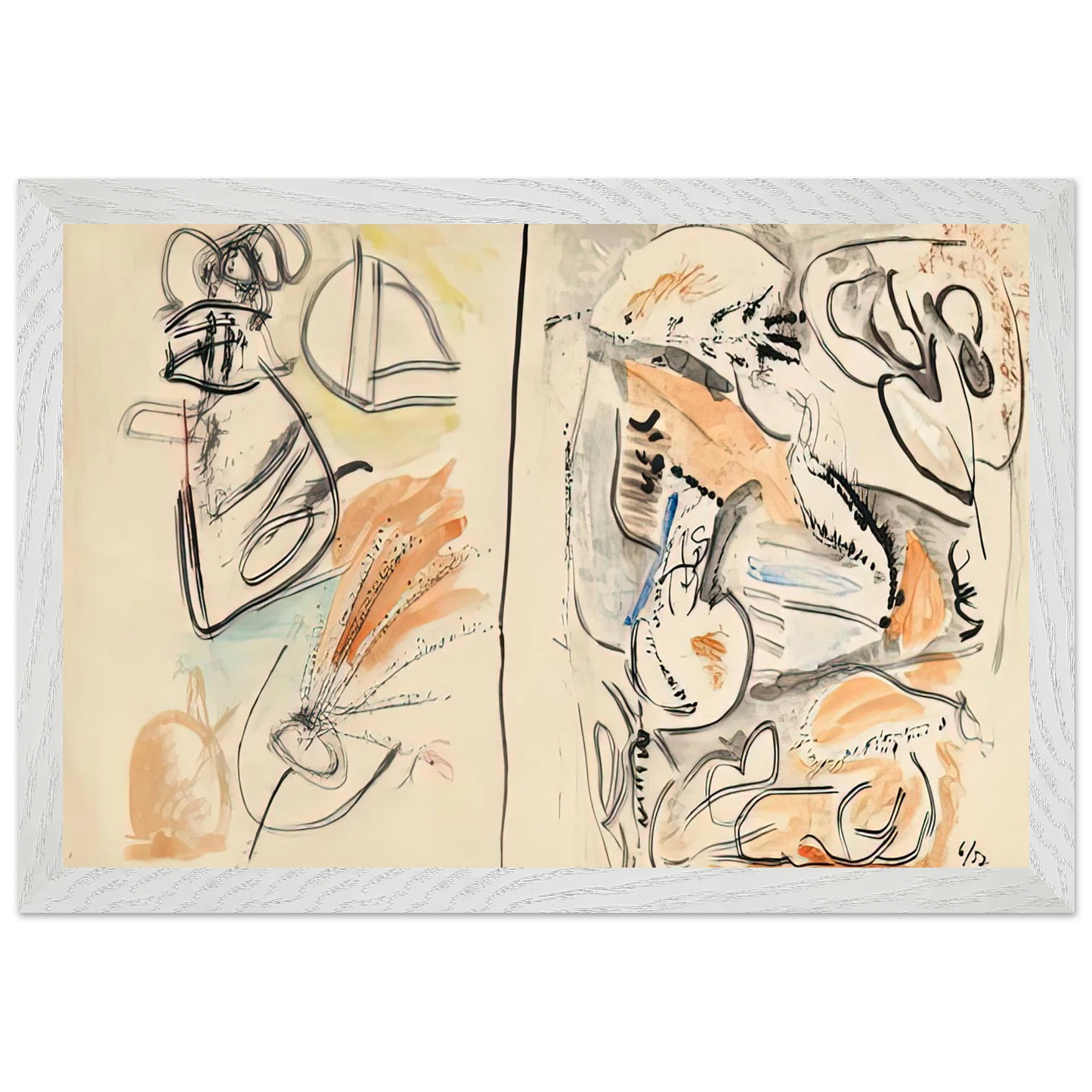 Helen Frankenthaler - Window Shade No. 2, 1952- Wall Art - 21x29.7 cm / 8x12" - Premium Wooden Framed Poster With Fine Art Paper - Black frame