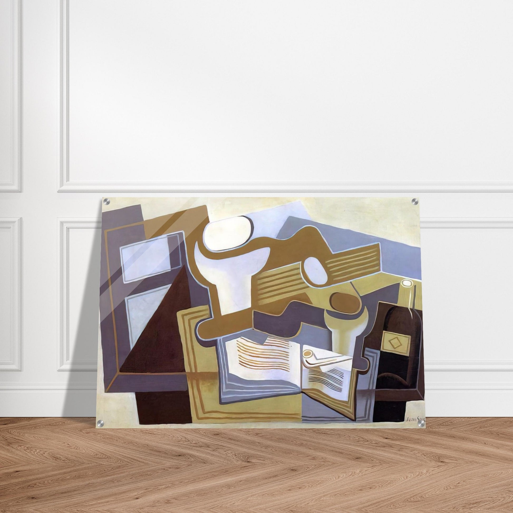 GUITAR AND FRUIT DISH 1 - Juan Gris Acrylic Print - 70x100 cm / 28x40″ inches | Juan Gris Wall Art | Juan Gris Prints