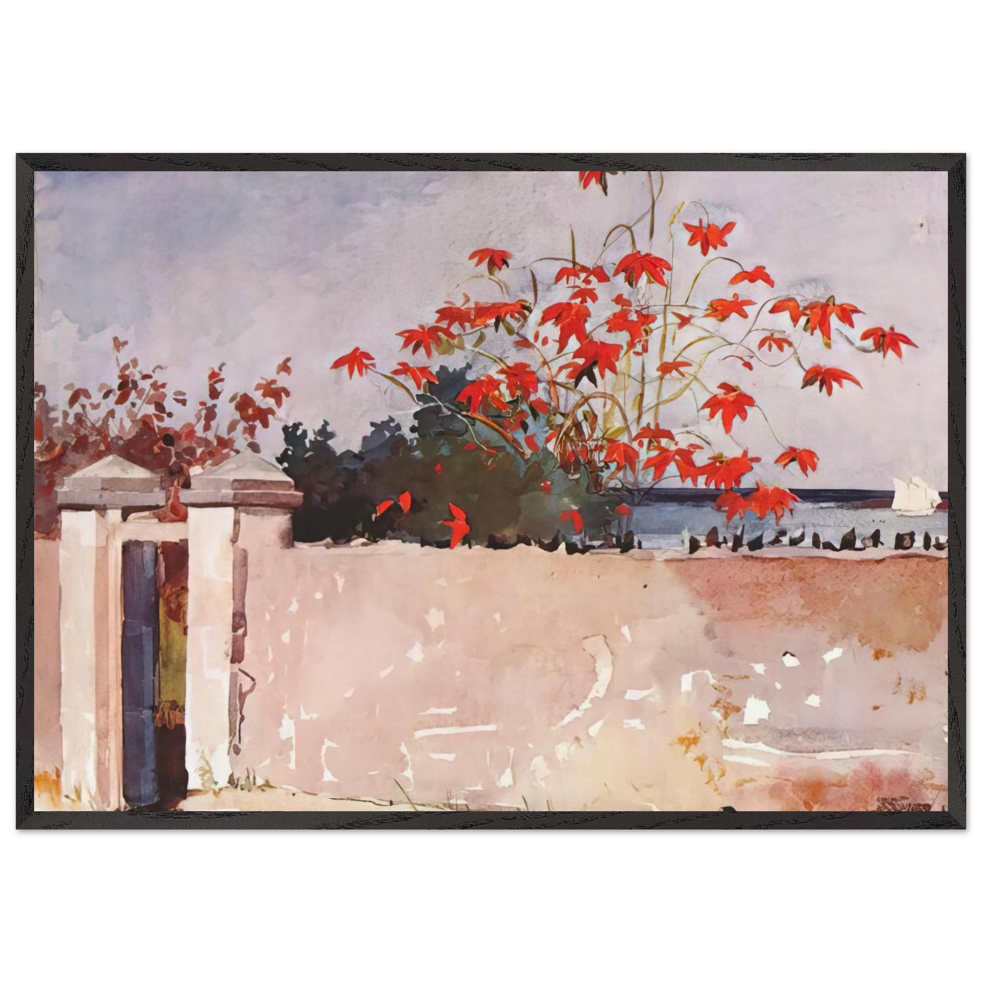A WALL NASSAU - Winslow Homer Framed Art Print – Black Wooden Frame - Default Title - -Framed Art Print