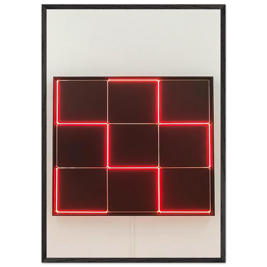 Tirets Neon 0-90 avec 4 rythmes interferents - 1971 - Francois Morellet Framed Art Print – Black Wooden Frame - Default Title - -Framed Art Print