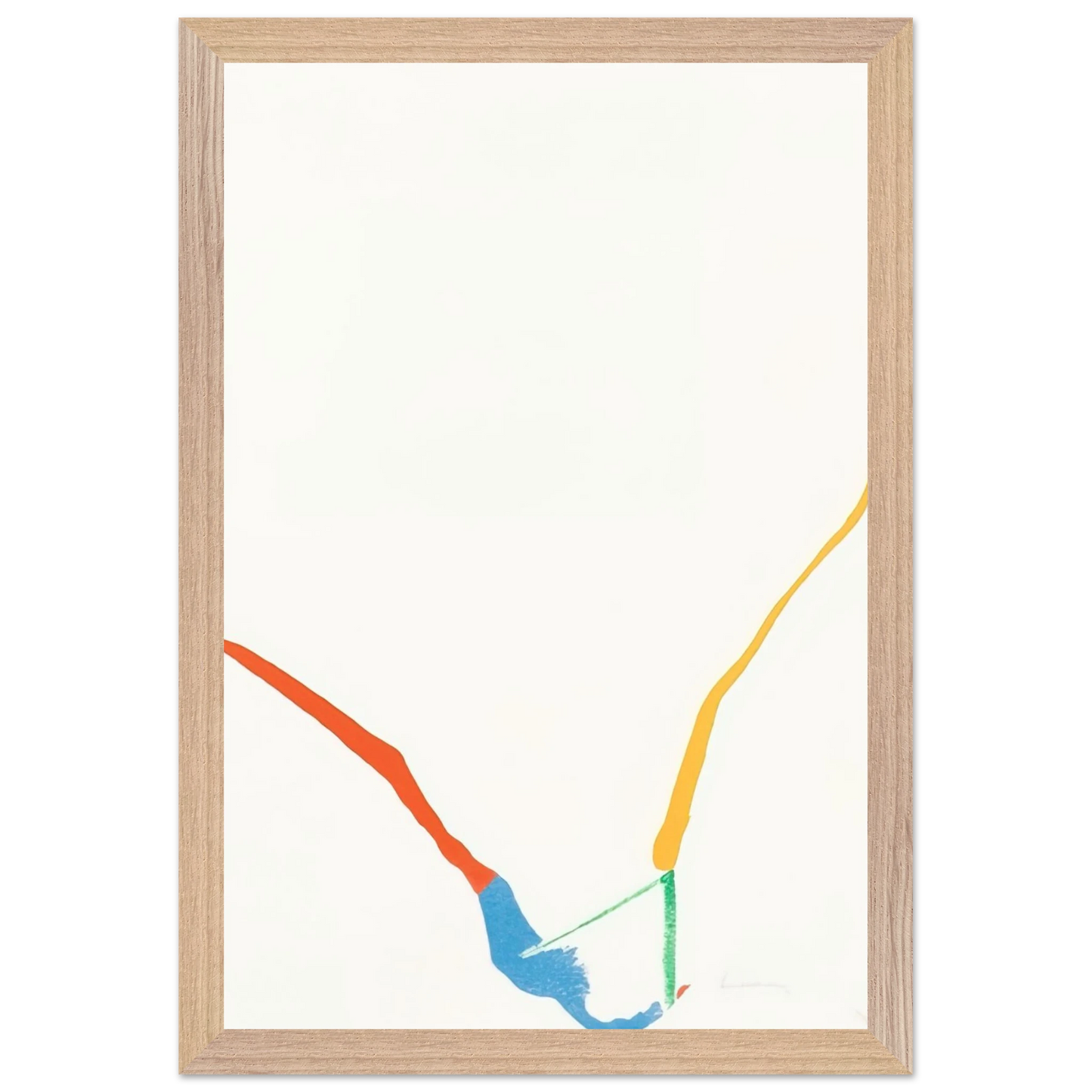 Helen Frankenthaler - What Red Lines Can Do - 1970 Wall art - 70x70 cm / 28x28 inches - Premium Wooden Framed Poster With Fine Art Paper - White frame