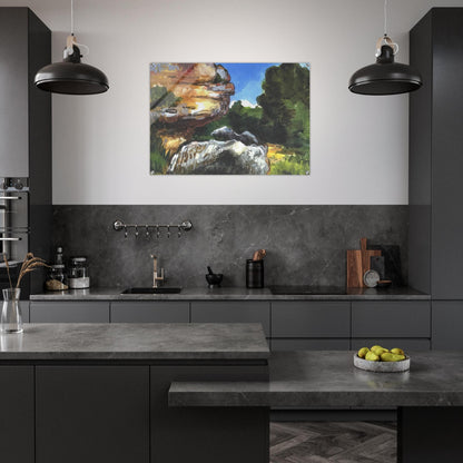 Rocks - Paul Cézanne Acrylic Print - 70x100 cm / 28x40″ inches | Paul Cézanne Wall Art | Paul Cézanne Prints