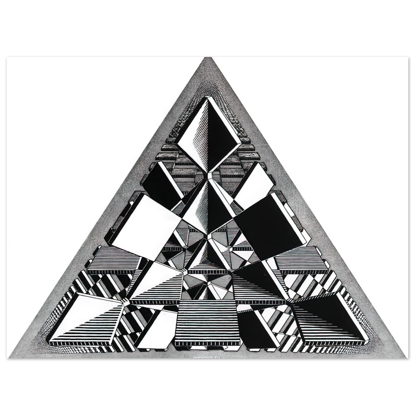 MC Escher - THREE INTERSECTING PLANES Wall Art - 21x29.7 cm / 8x12" - Fine Art Poster - -