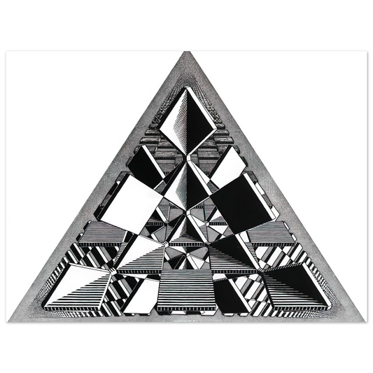 MC Escher - THREE INTERSECTING PLANES Wall Art - 21x29.7 cm / 8x12" - Fine Art Poster - -