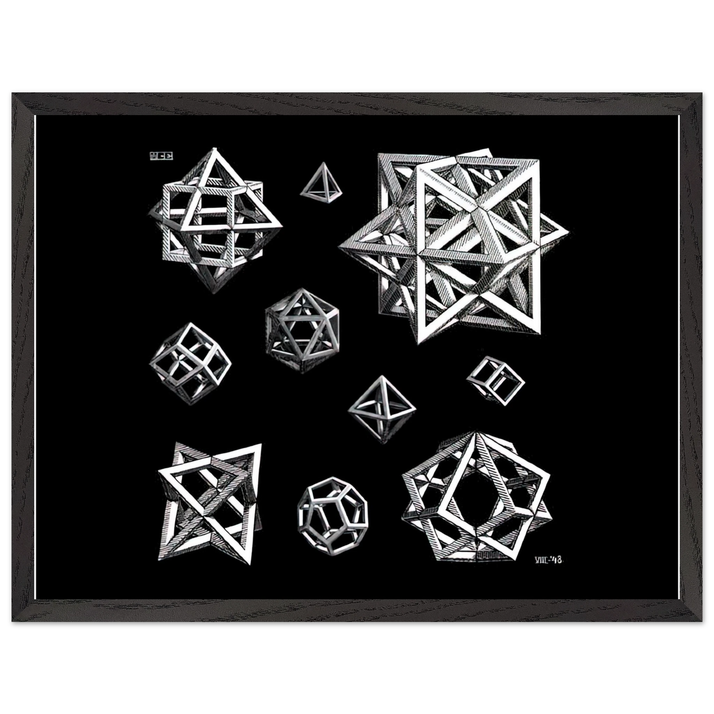 MC Escher - STUDY FOR STARS Wall Art - 30x40 cm / 12x16 inches - Fine Art Poster - -