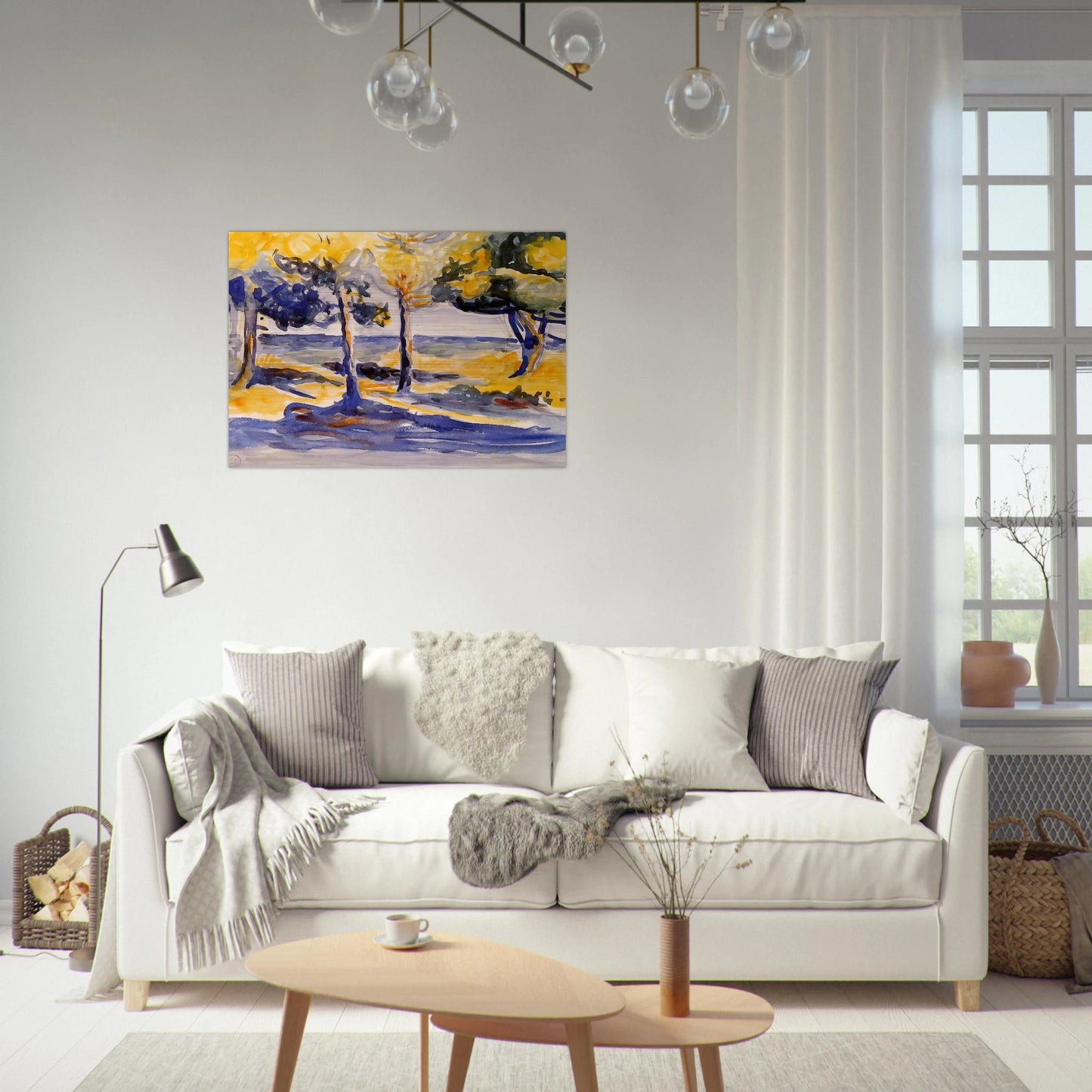 Trees by the Sea - Henri-Edmond Cross Brushed Aluminum Print - 70x100 cm / 28x40 inches | Henri-Edmond Cross Aluminum Print | Henri-Edmond Cross Prints