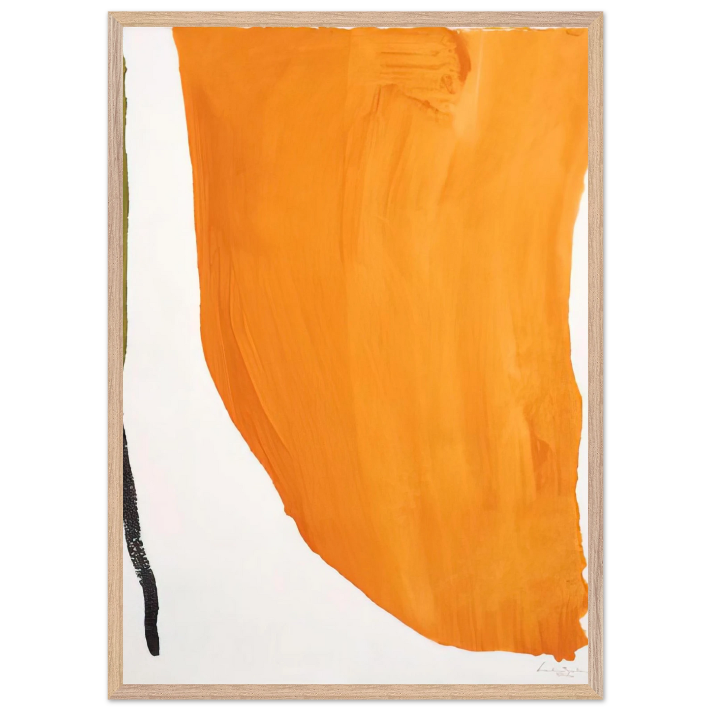Helen Frankenthaler - Orange Downpour - 1970 Wall art - 27x35 cm / 11x14 inches - Premium Wooden Framed Poster With Fine Art Paper - Wood frame