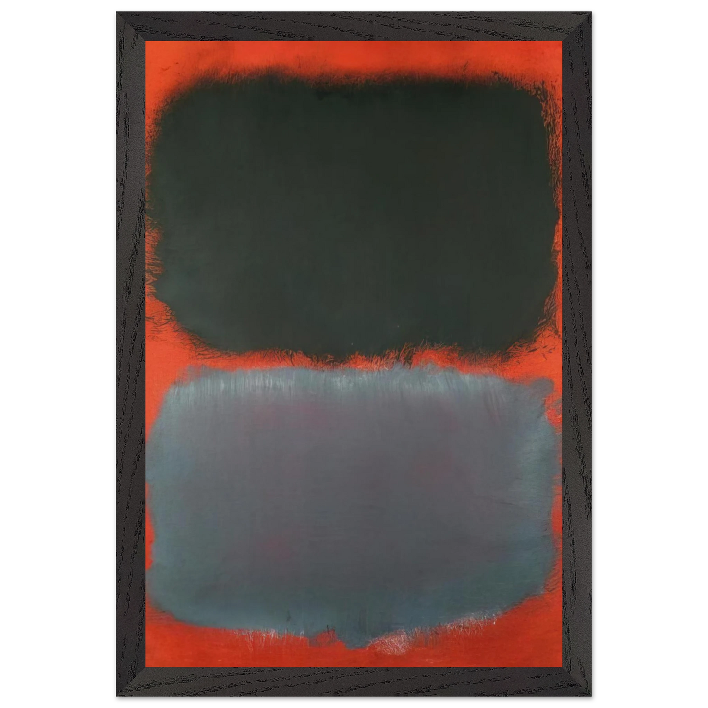 Mark Rothko - Untitled Gray, Gray on Red - 1968 Wall Art - 30x40 cm / 12x16 inches - Premium Wooden Framed Poster With Fine Art Paper - Black frame