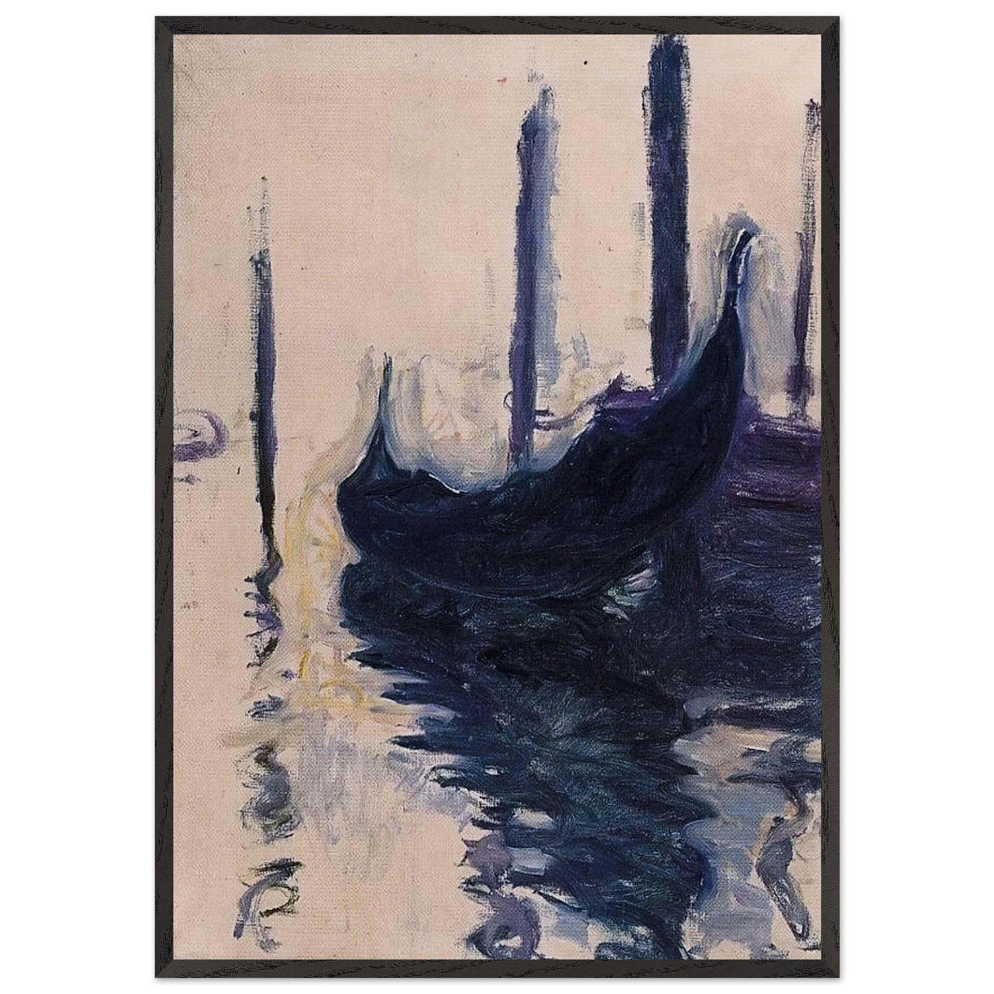 Gondola in Venice - claude monet Framed Art Print – Black Wooden Frame - Default Title - -Framed Art Print