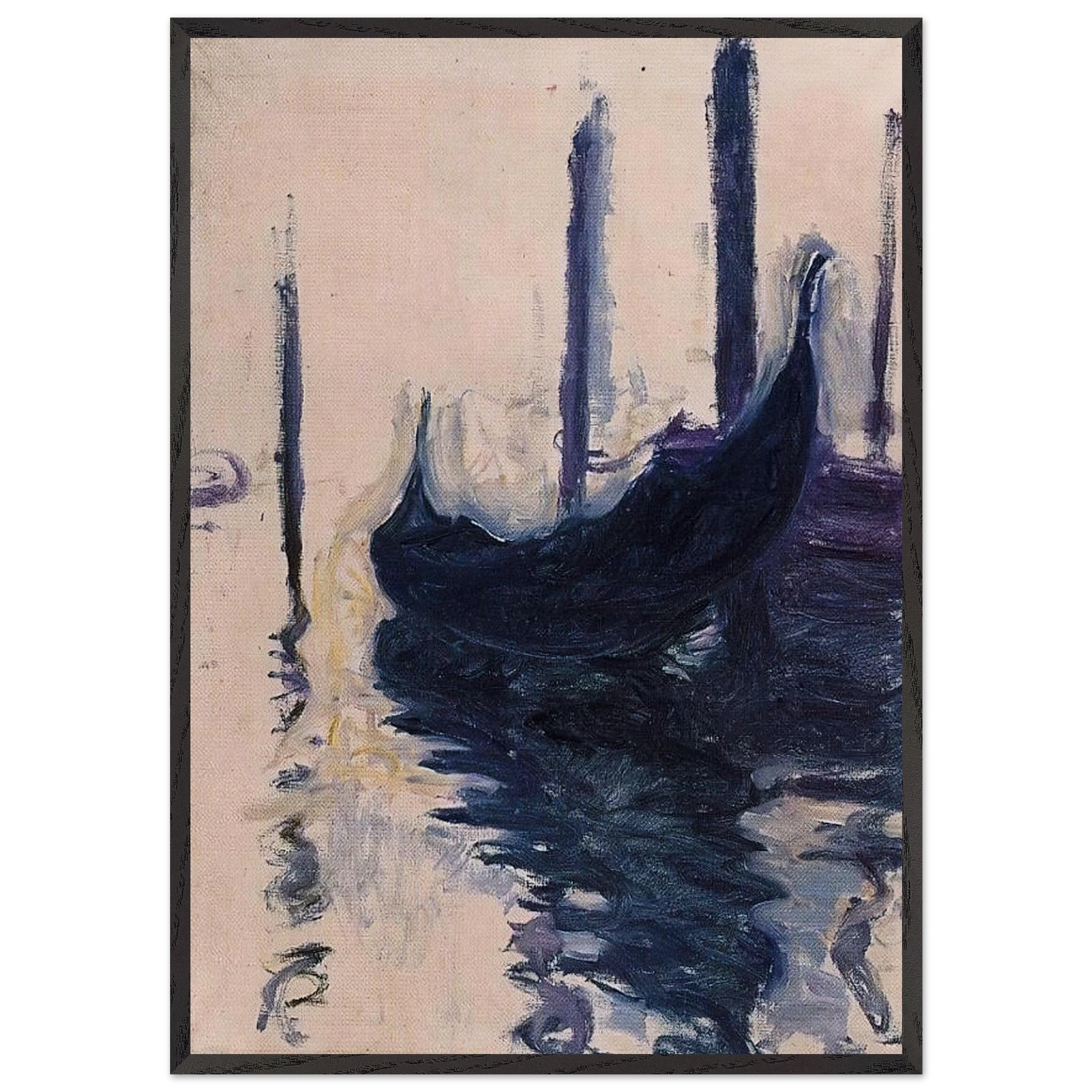 Gondola in Venice - claude monet Framed Art Print – Black Wooden Frame - Default Title - -Framed Art Print