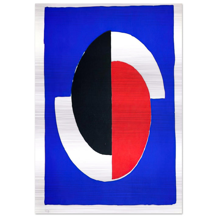 COMPOSITION RED BLUE BLACK WHITE - Sonia Delaunay Brushed Aluminum Print - 70x100 cm / 28x40 inches | Sonia Delaunay Aluminum Print | Sonia Delaunay Prints