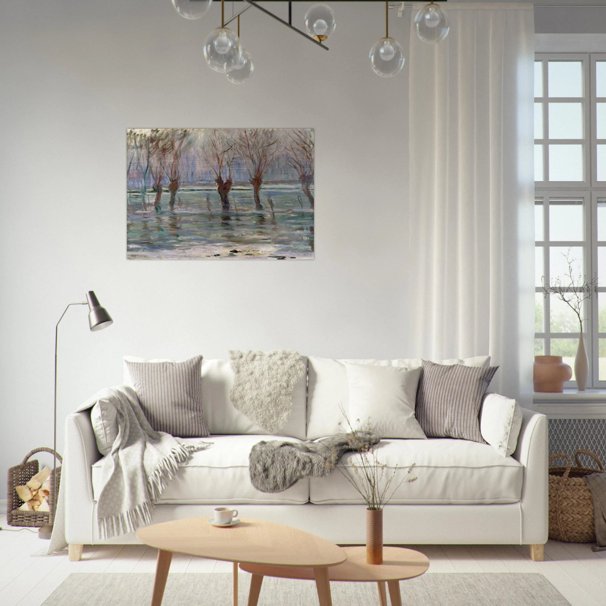 Flood Waters - claude monet Brushed Aluminum Print - 70x100 cm / 28x40 inches | claude monet Aluminum Print | claude monet Prints