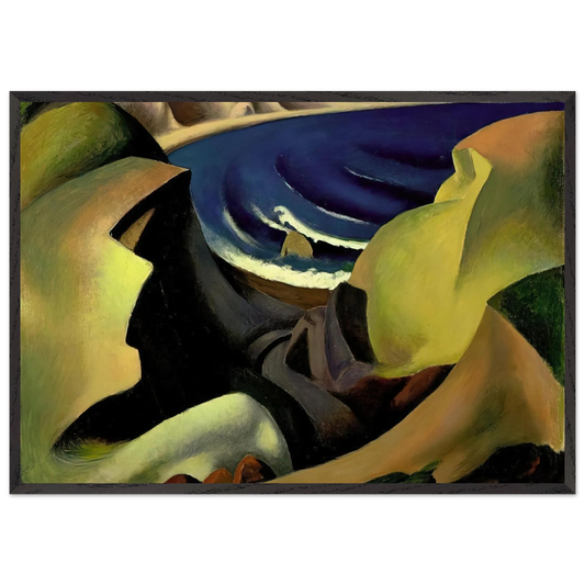 THE CLIFFS 1921 - Thomas Hart Benton Framed Art Print – Black Wooden Frame - Default Title - -Framed Art Print