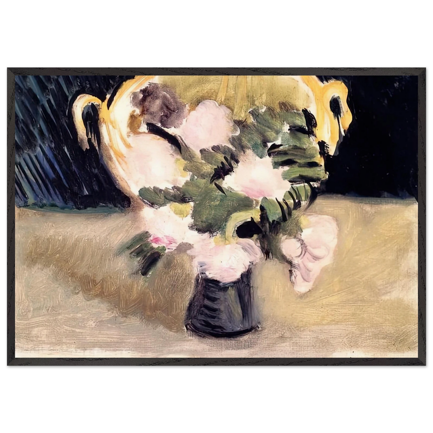 FLOWERS 1919 N1 - Henri Matisse 70x100 cm / 28x40 inches Framed Art Print – Black Wooden Frame
