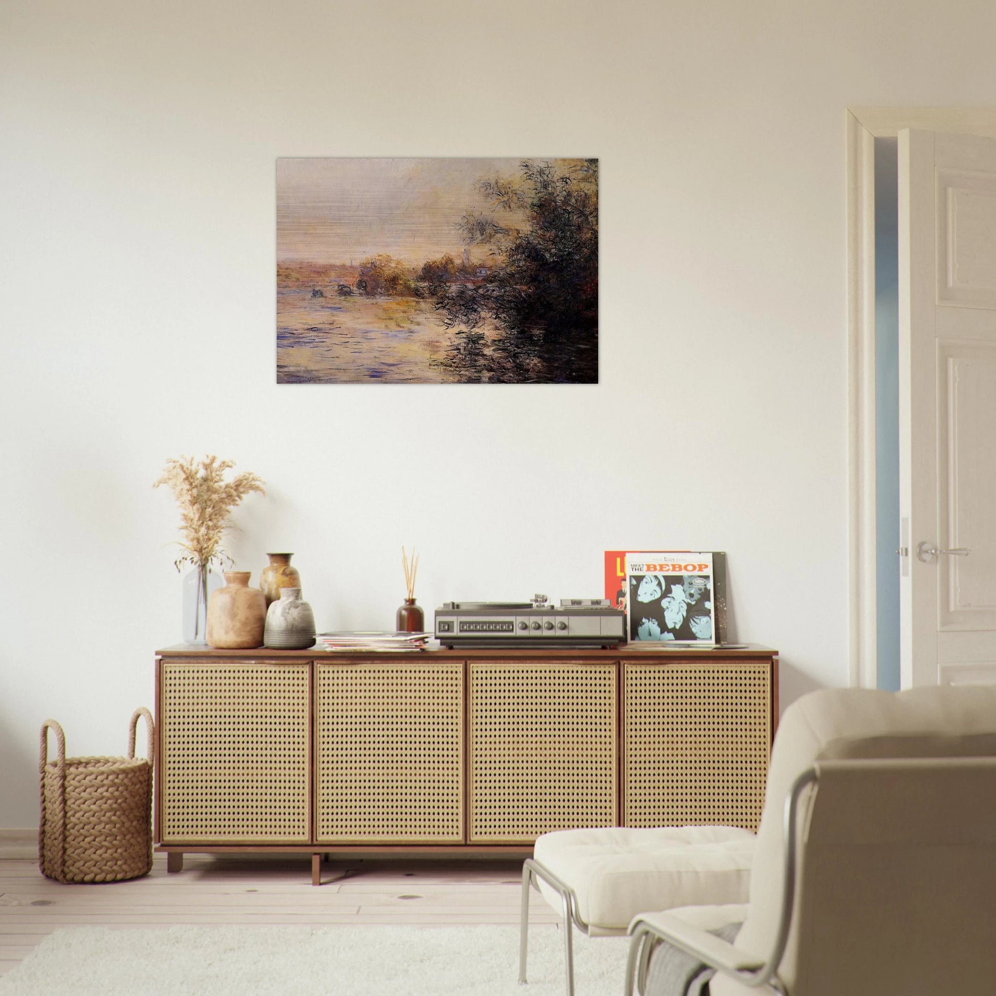 Evening Effect of the Seine - claude monet Brushed Aluminum Print - 70x100 cm / 28x40 inches | claude monet Aluminum Print | claude monet Prints