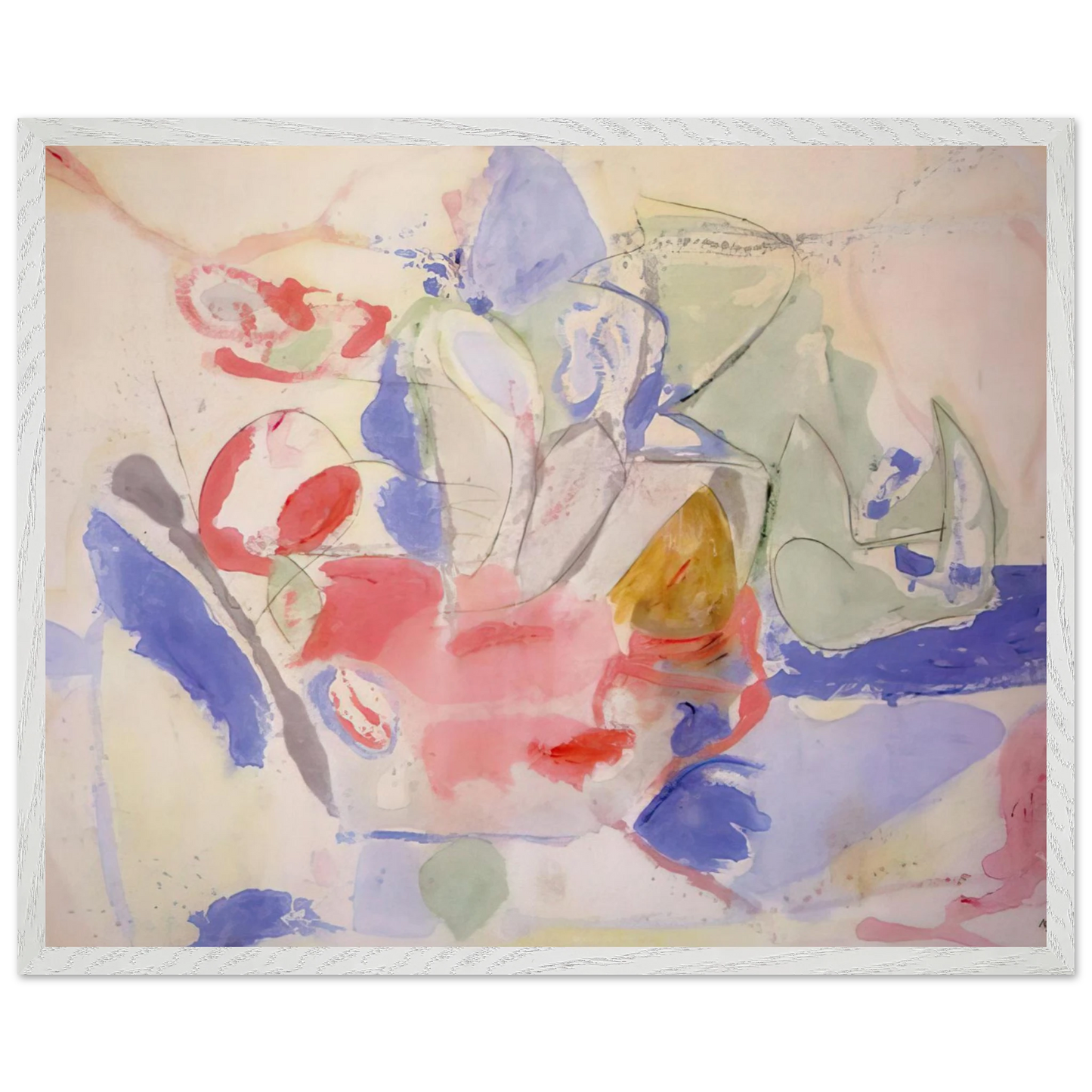 Helen Frankenthaler - Mountains and Sea - 1952 Wall art - 30x40 cm / 12x16 Inches - Premium Wooden Framed Poster With Fine Art Paper - Wood frame